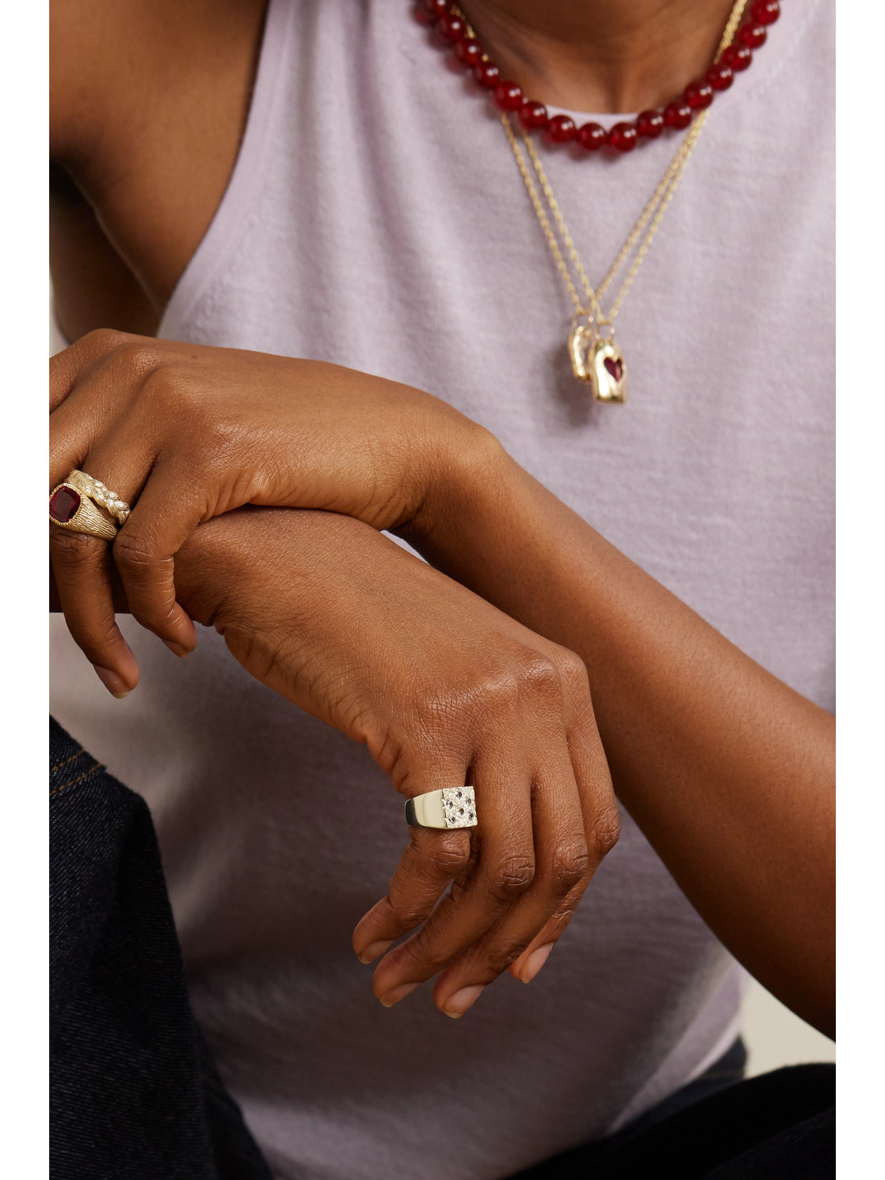 Bleue Burnham Mini Rose Garden 9-karat Recycled Gold Laboratory-grown Sapphire Signet Ring In Gold