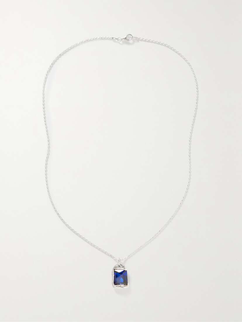 Bleue Burnham + Net Sustain Rose Recycled Sterling Silver Laboratory-grown Sapphire Necklace