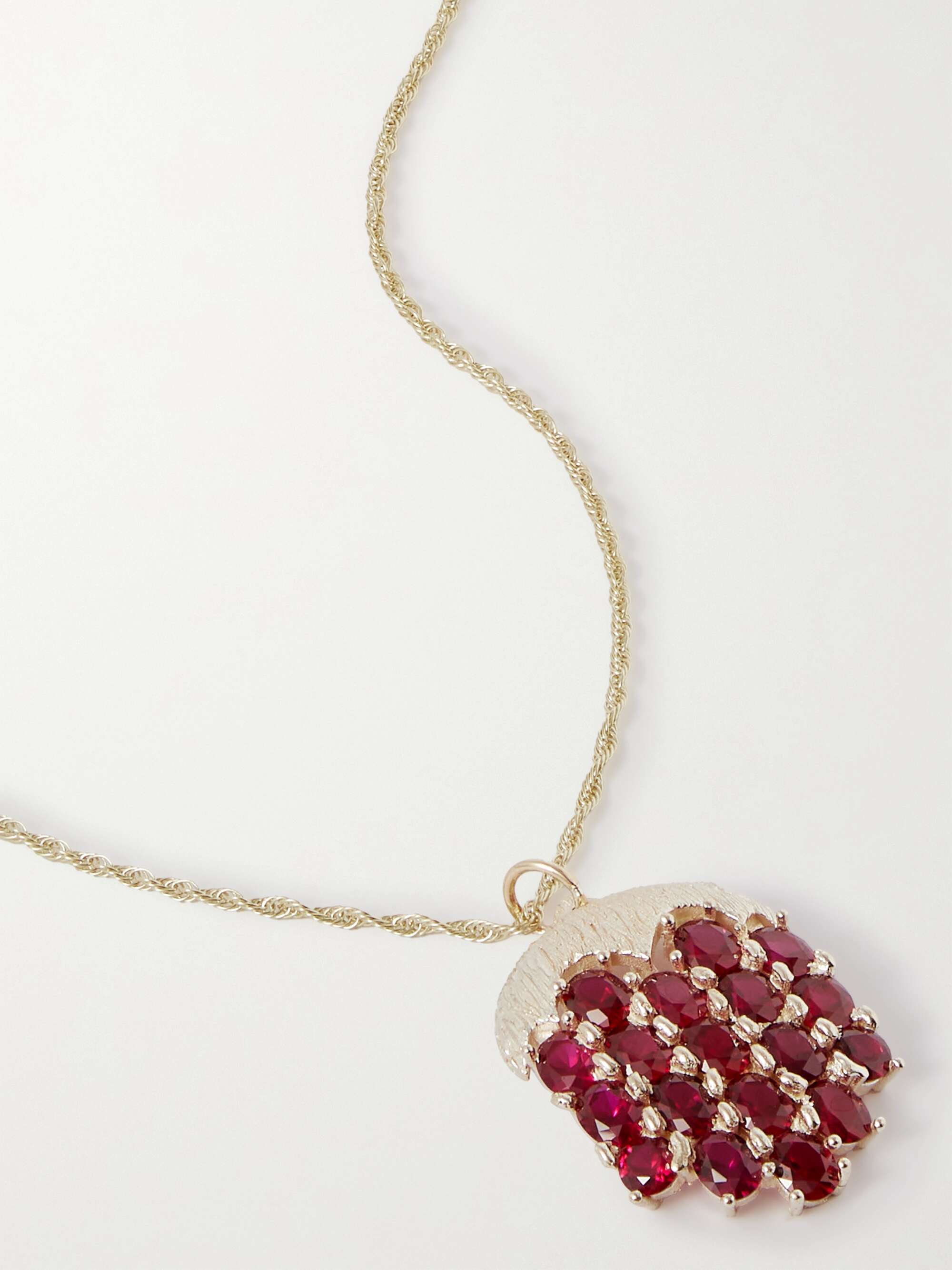 + NET SUSTAIN Raspberry 9-karat recycled gold laboratory-grown sapphire necklace - red - One Size