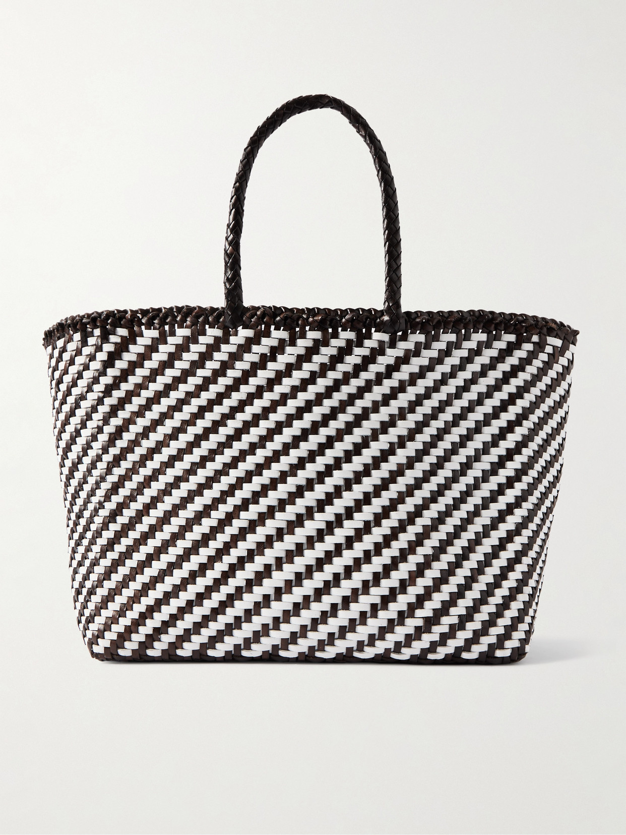 Dragon Diffusion Basket Big Woven Leather Tote In White