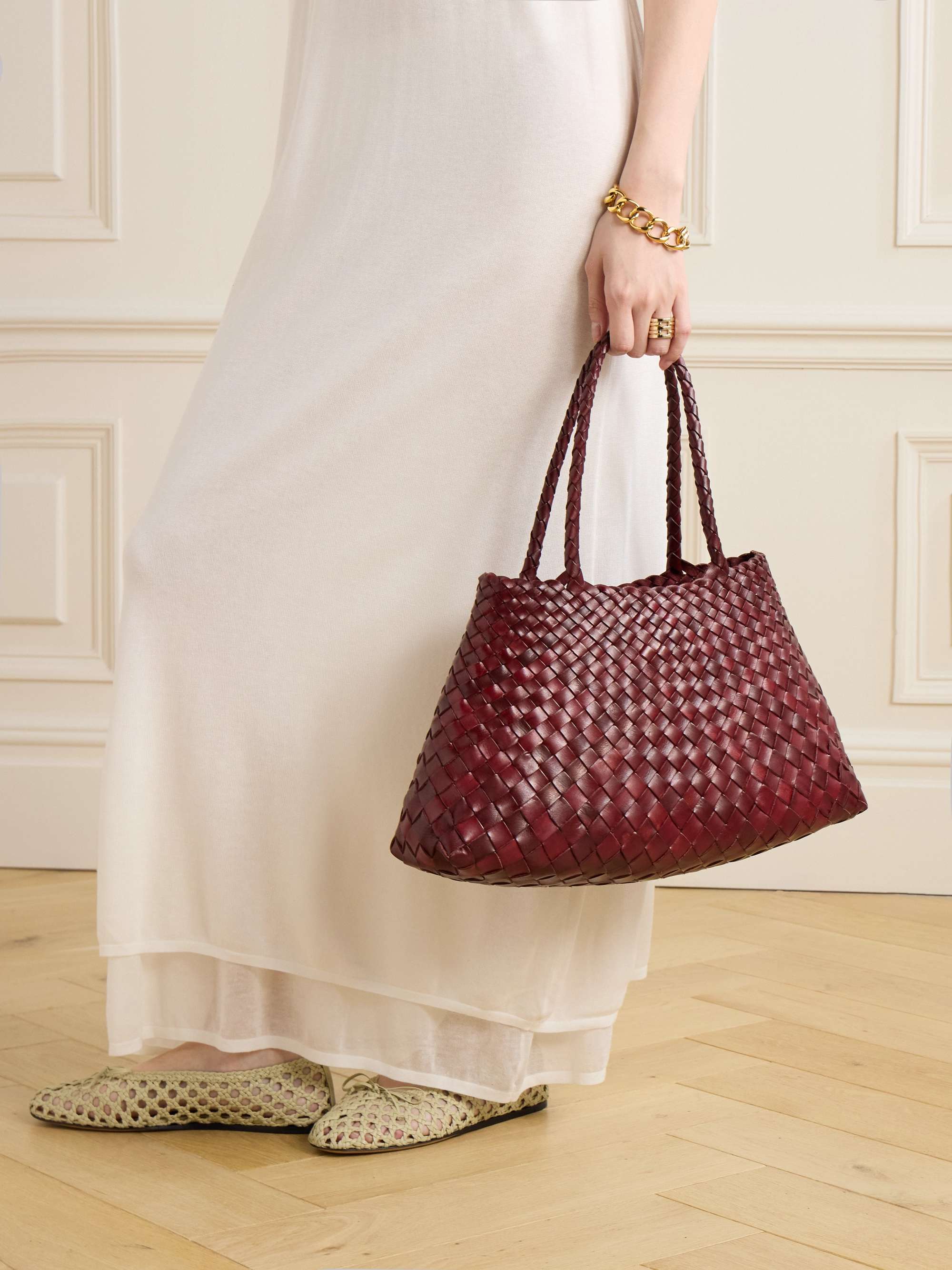 DRAGON DIFFUSION Santa Croce Big woven leather tote