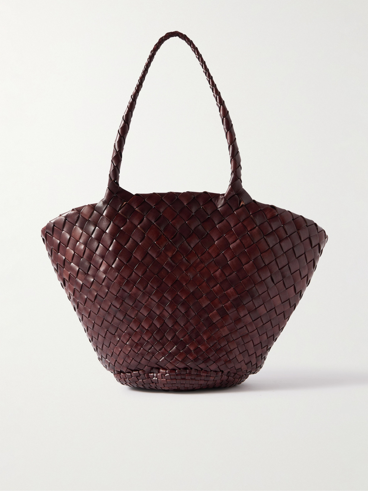 Dragon Diffusion Egola Woven Leather Tote In Brown