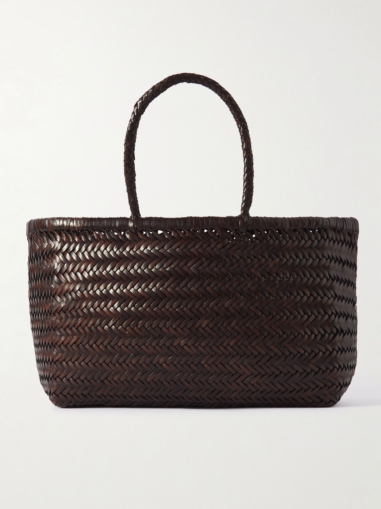 Bamboo Triple Jump woven leather tote