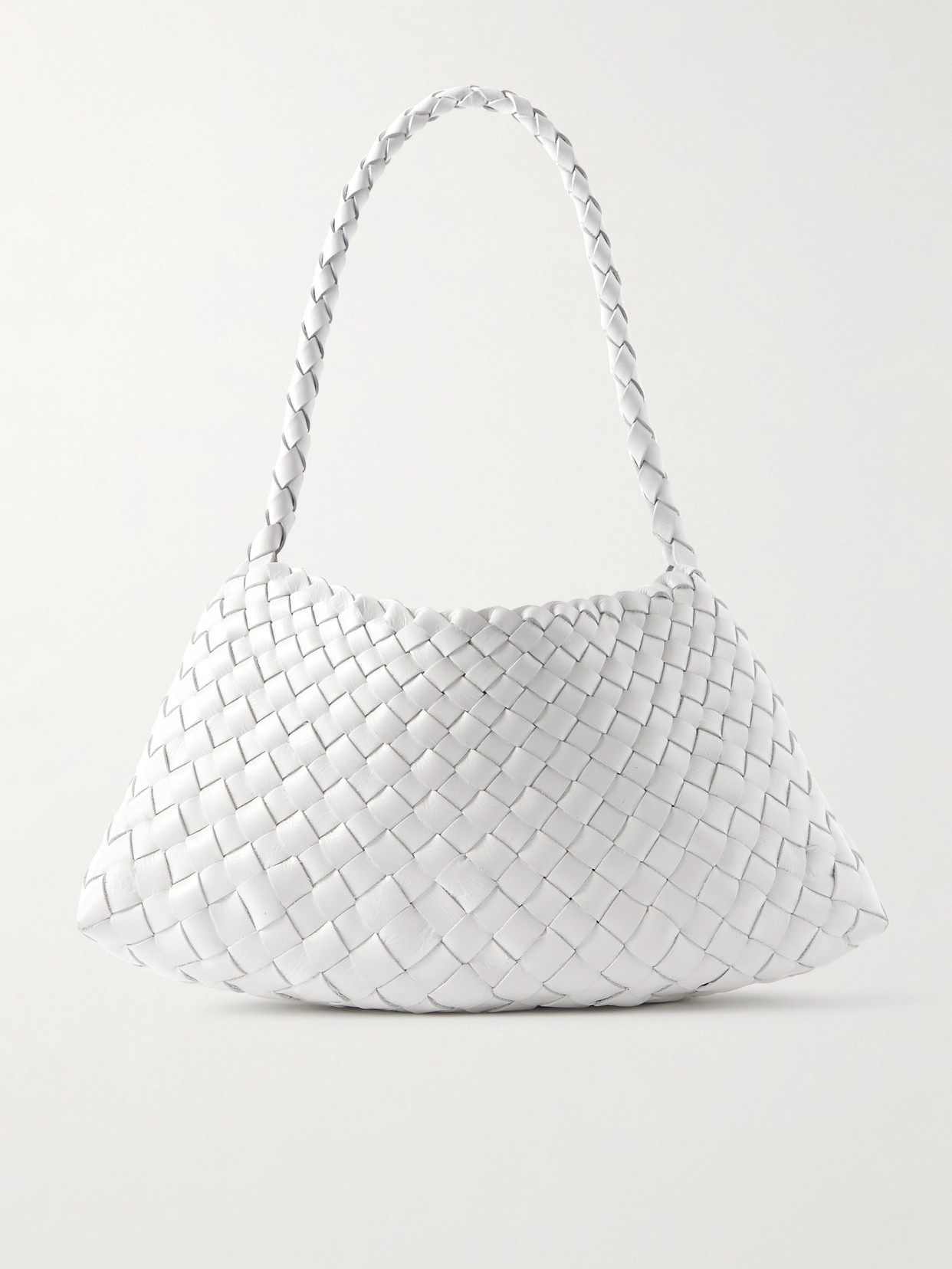 Dragon Diffusion Rosanna Tapered Leather Shoulder Bag In White