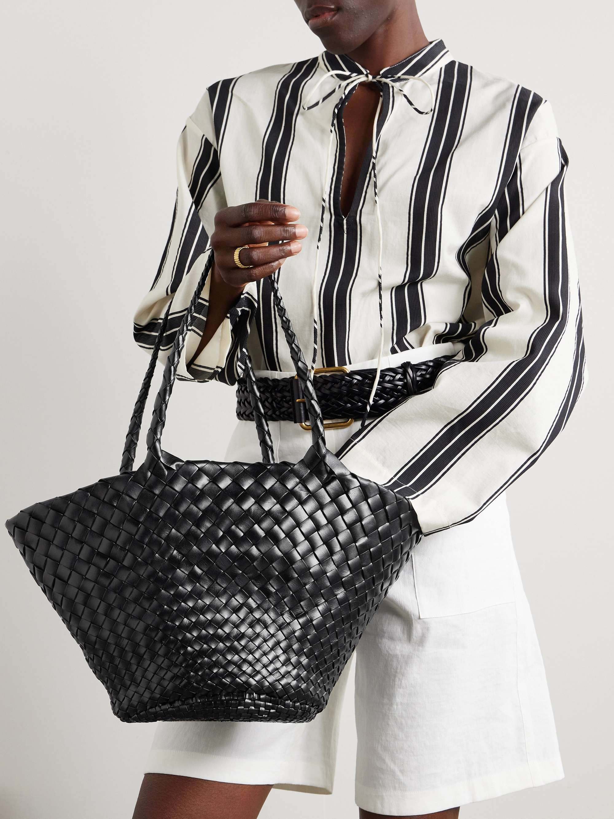 DRAGON DIFFUSION Egola woven leather tote