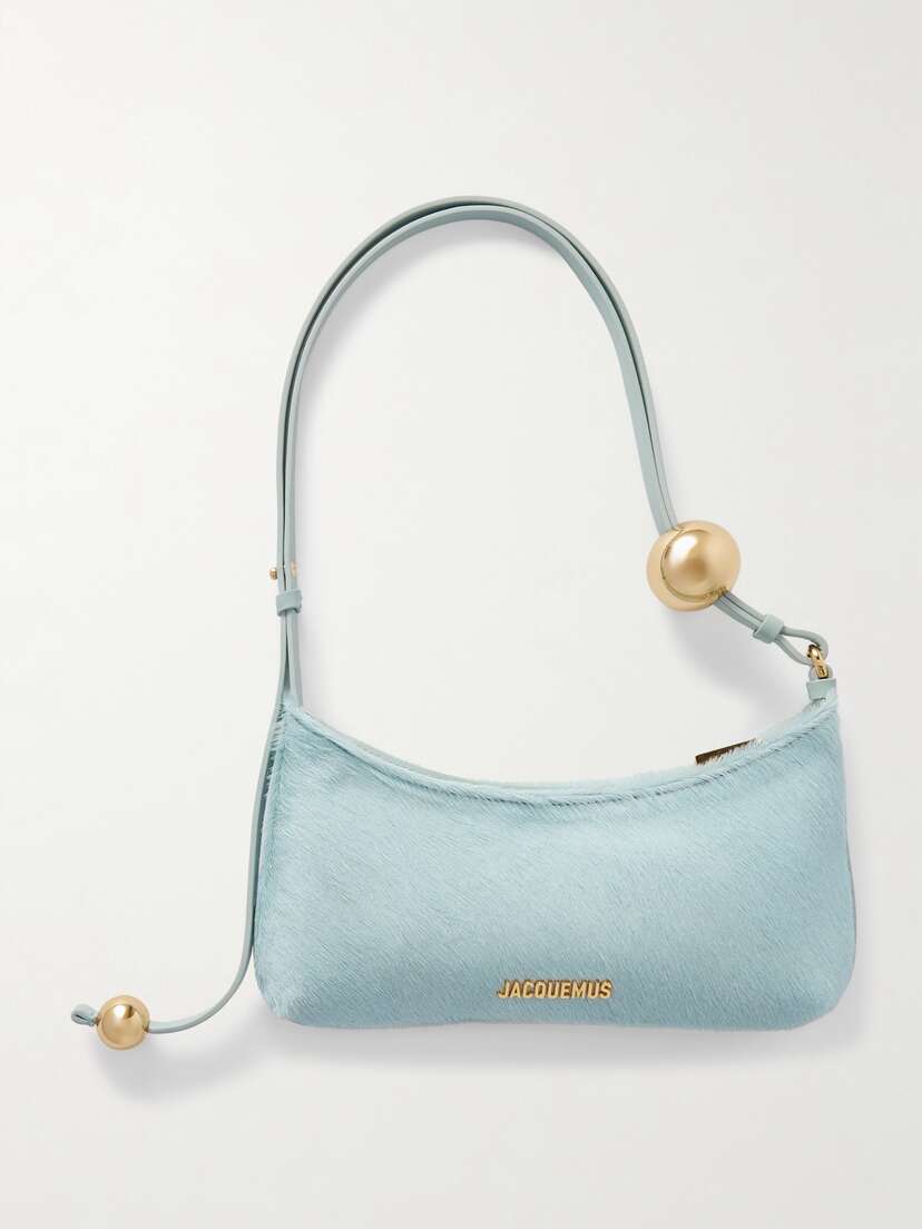 Jacquemus Le Bisou Perle Embellished Calf Hair Shoulder Bag