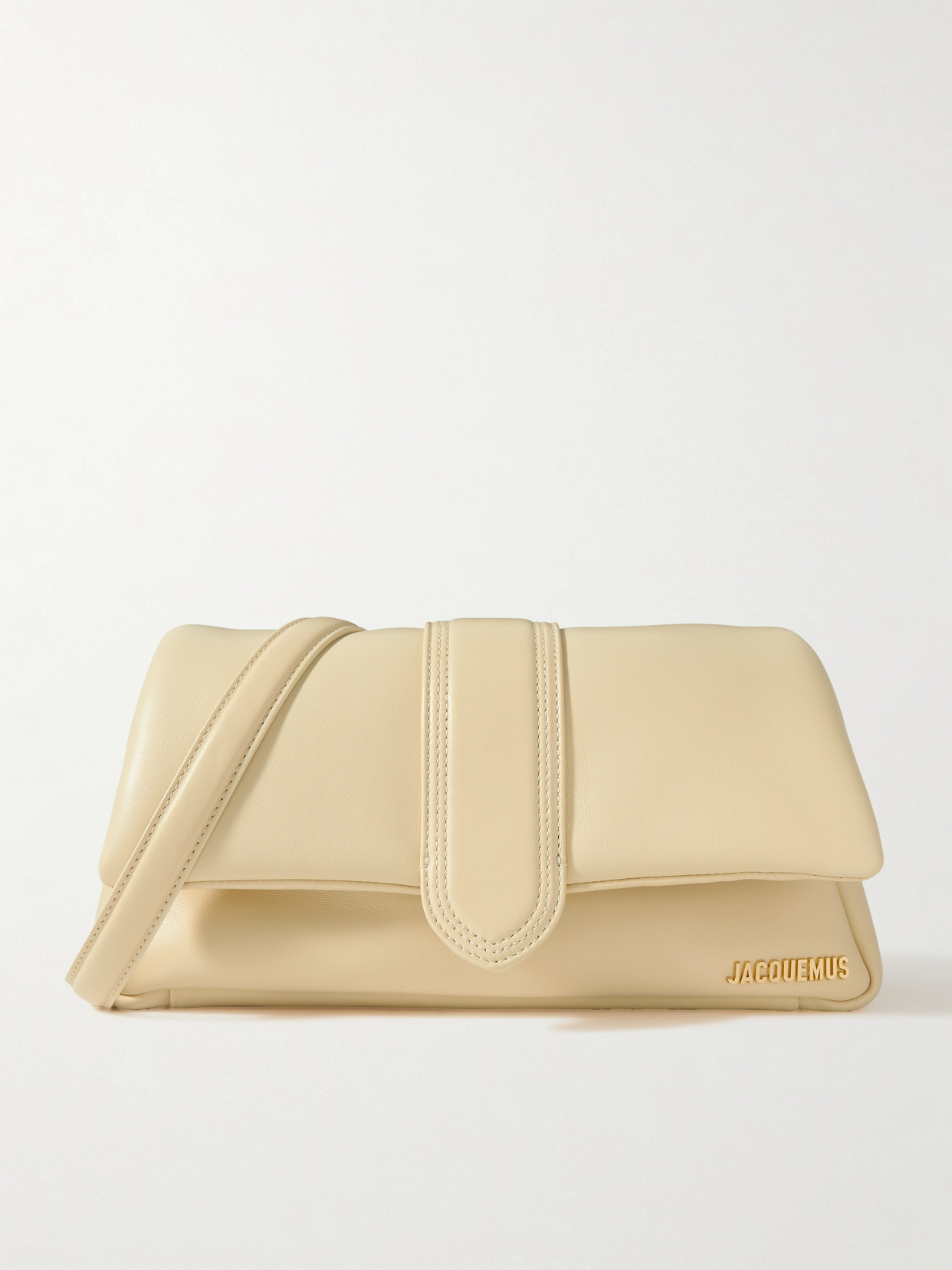 Shop Jacquemus Le Bambimou Padded Leather Shoulder Bag In Ivory