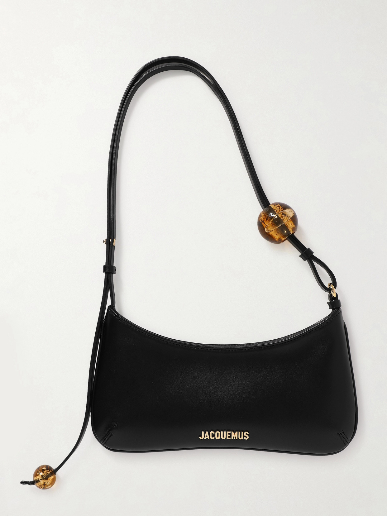 Jacquemus - Le Bisou Perle Embellished Leather Shoulder Bag - Black