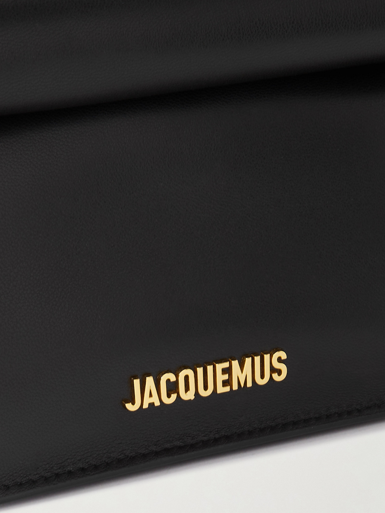 Shop Jacquemus La Petite Pochette Mini Embellished Leather Clutch In Black