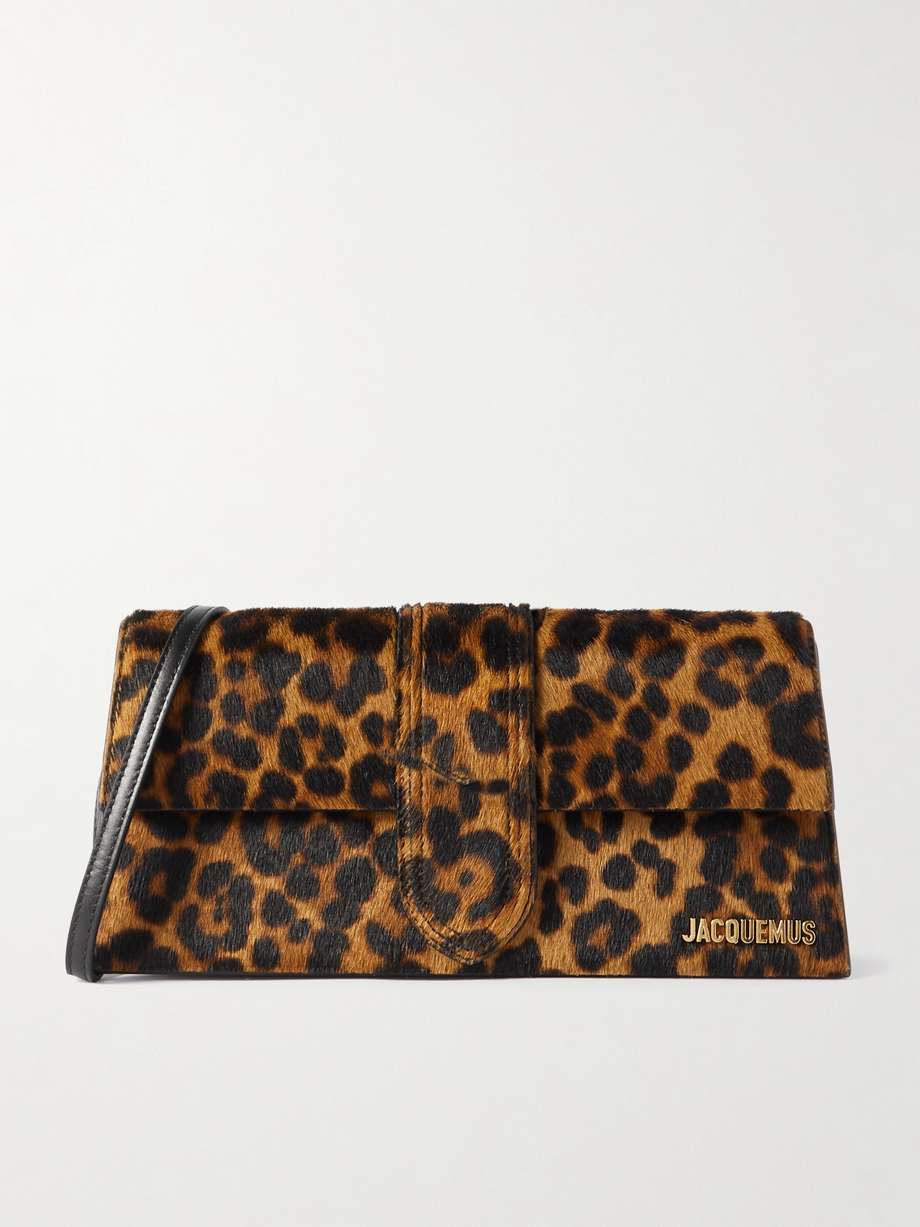 JACQUEMUS Le Bambino Long leopard-print calf hair shoulder bag