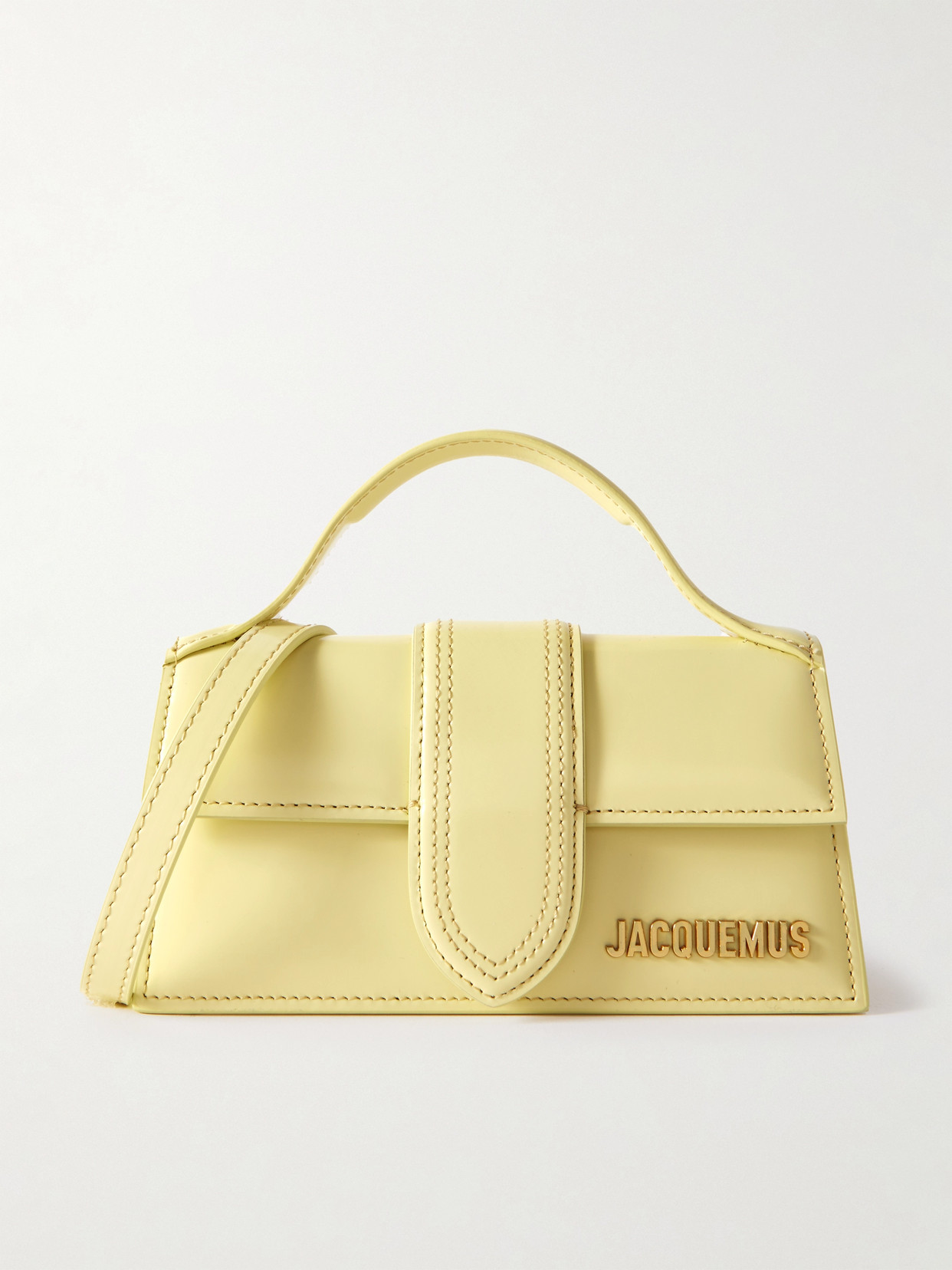 Jacquemus Le Bambino Mini Leather Tote In Yellow