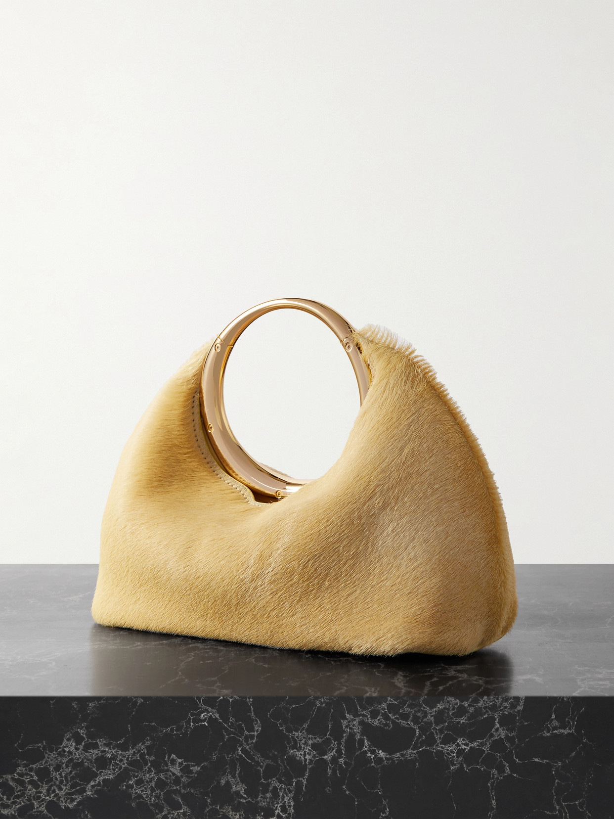 Jacquemus Le Petite Calino Mini Calf Hair Tote In Yellow