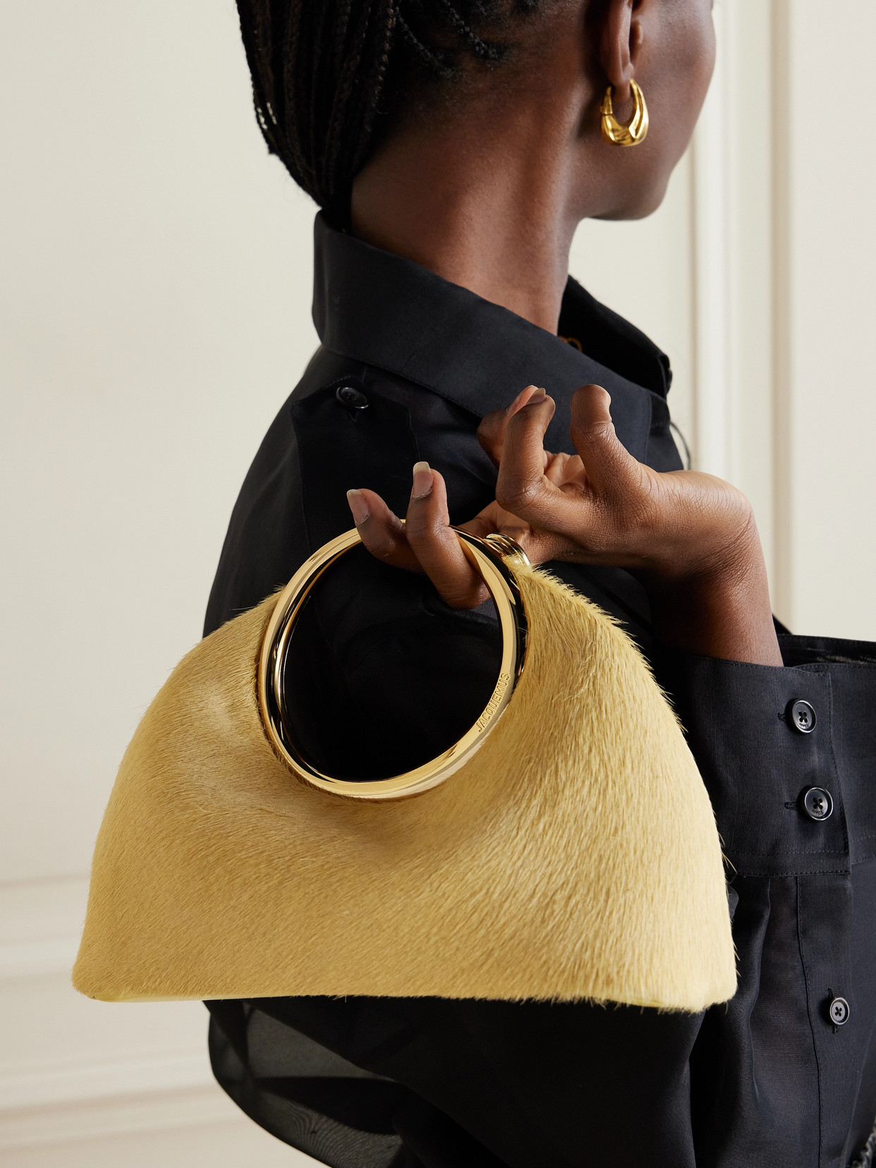 Jacquemus Le Petite Calino Mini Calf Hair Tote In Yellow