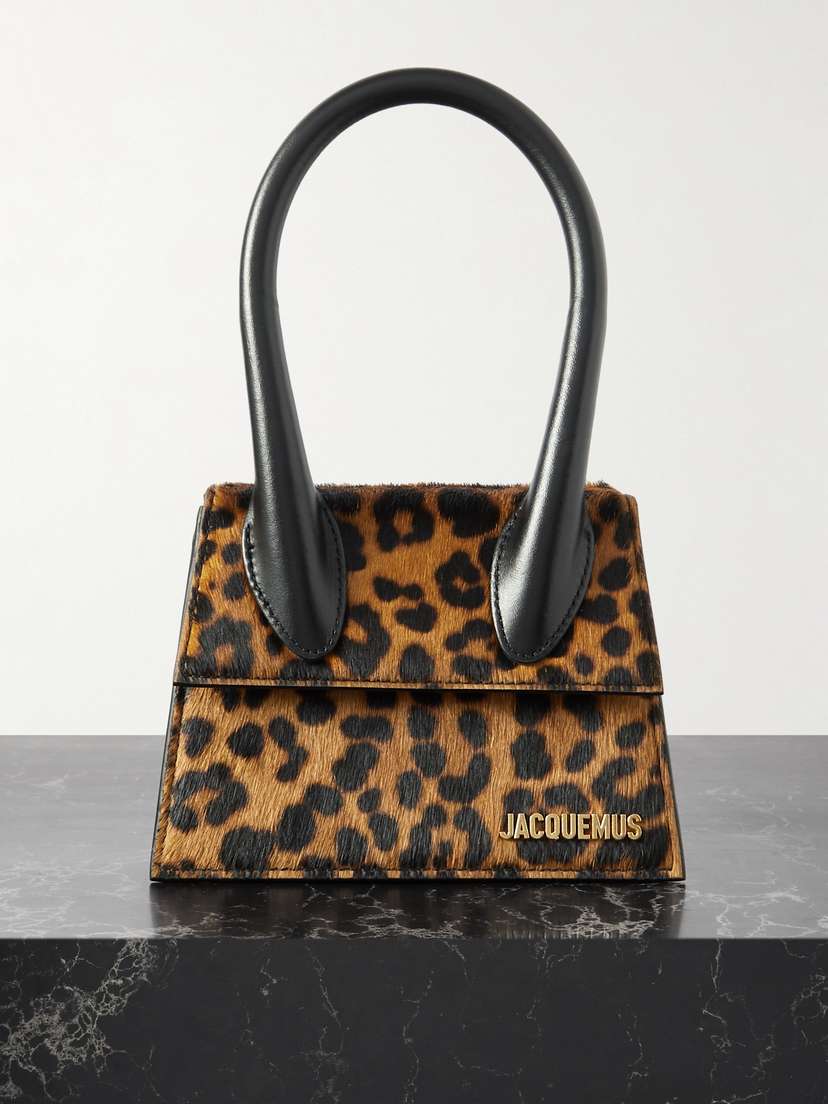 Jacquemus Le Chiquito Moyen Leather-trimmed Leopard-print Calf Hair Tote