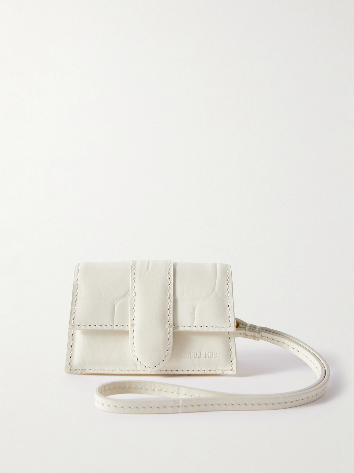 Jacquemus - Le Porte Bambino Croc-effect Leather Shoulder Bag - Ivory