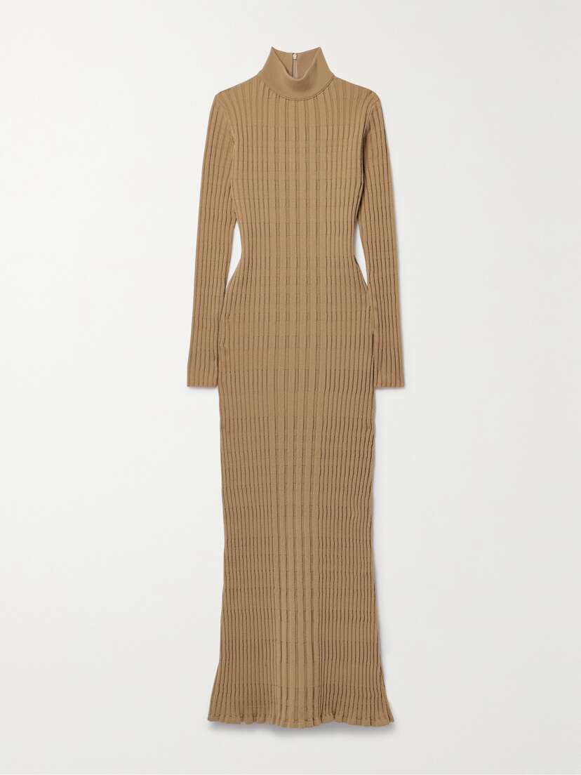 Tod's Ribbed Wool-blend Turtleneck Maxi Dress