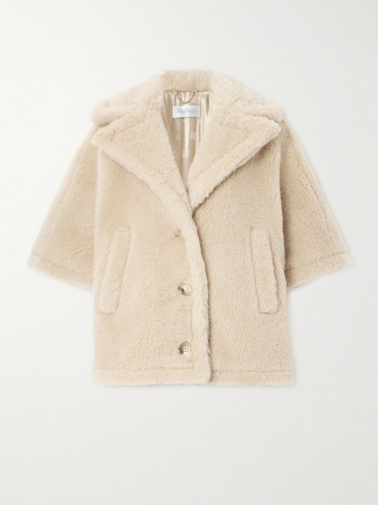 Max Mara Convertible Oversized Alpaca, Wool And Silk-blend Jacket In Neutrals