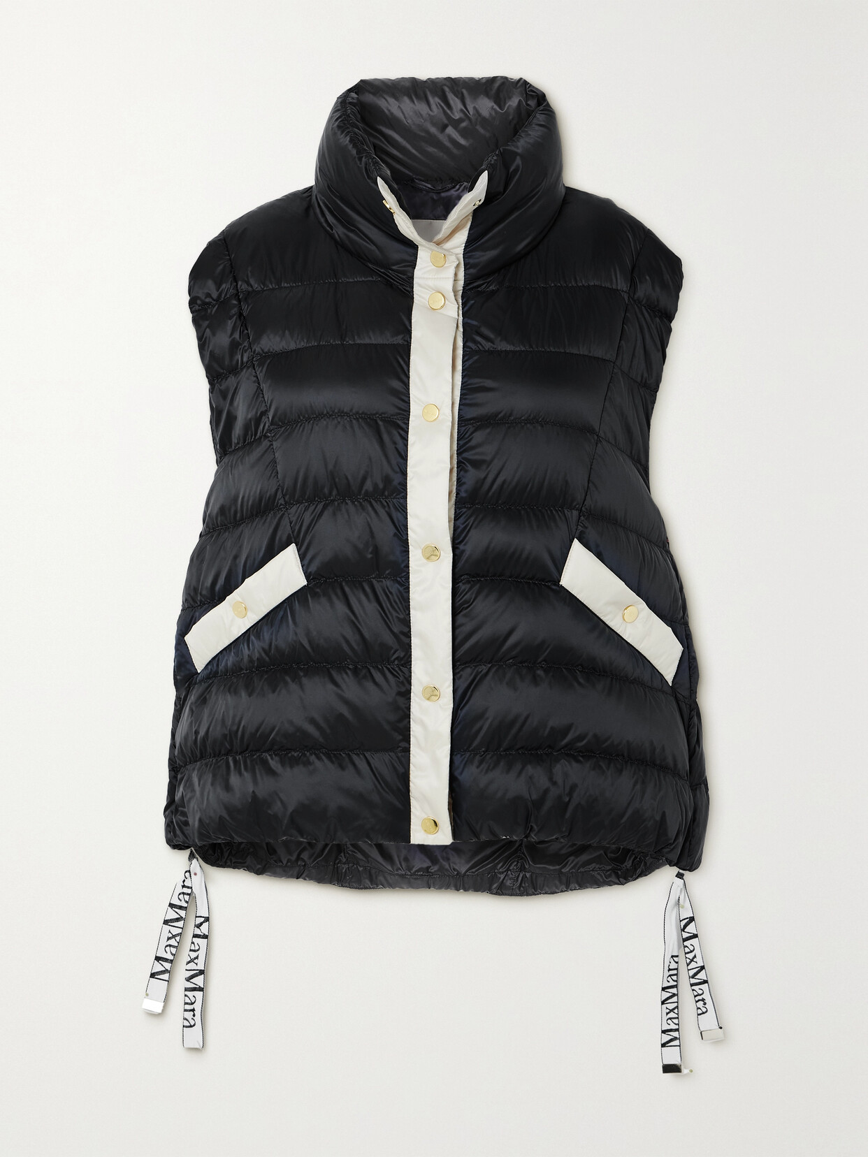 Max Mara - The Cube Quilted Two-tone Shell Down Vest - Black