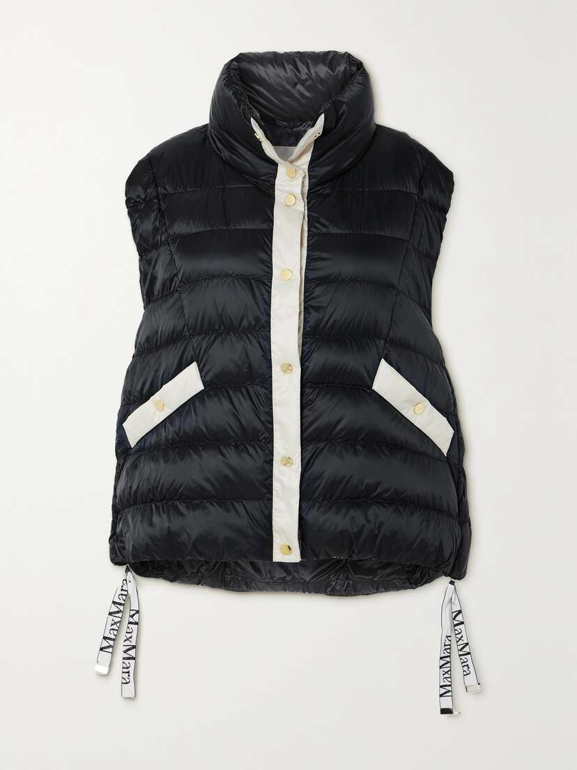 Max Mara The Cube Quilted Two-tone Shell Down Vest - UK 18