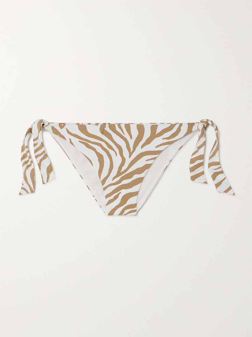 Max Mara Beachwear Silvana Zebra-print Bikini Briefs