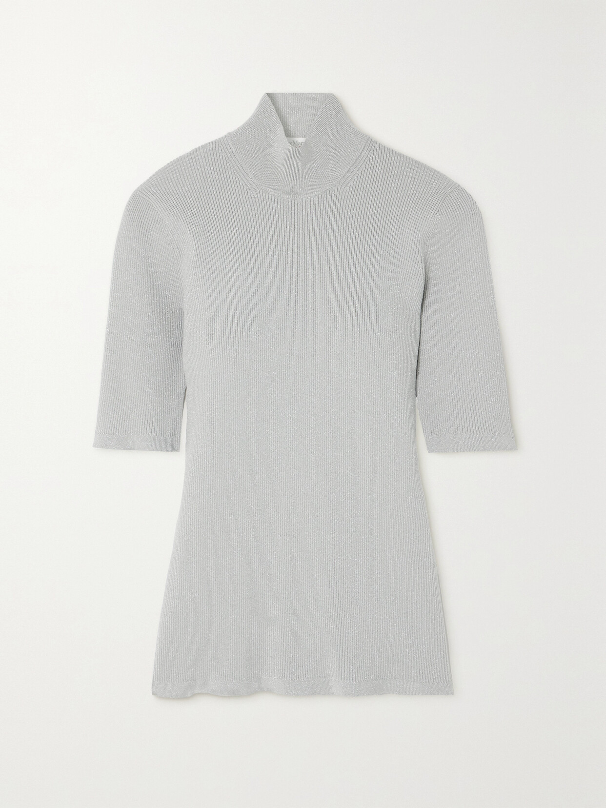 Max Mara Leisure Peter Metallic Ribbed-knit Top - Silver