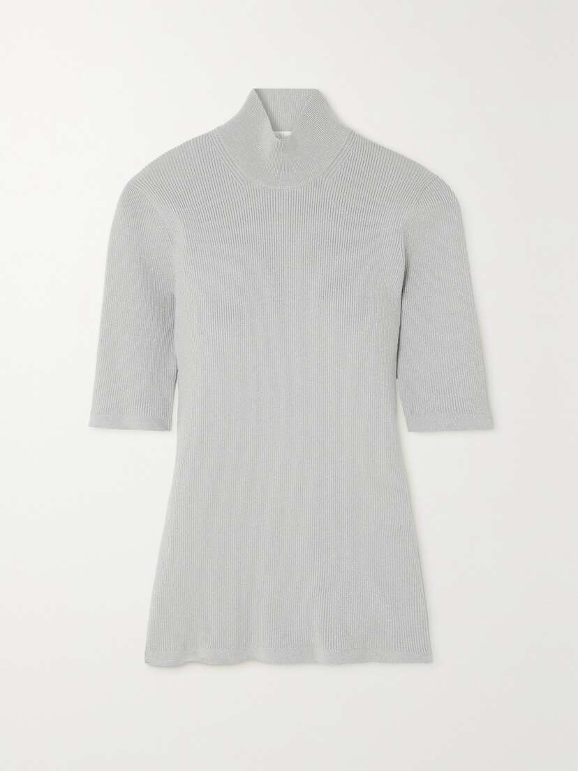 Max Mara Leisure Peter Metallic Ribbed-knit Top