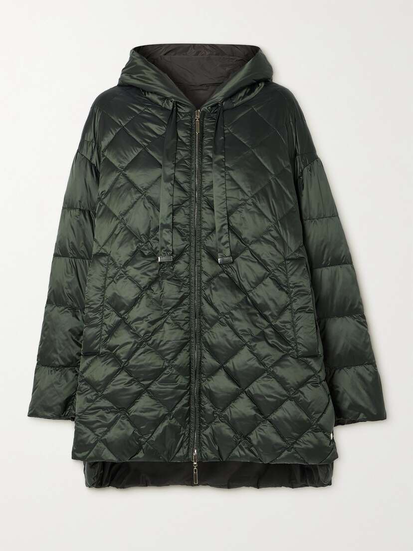 Max Mara The Cube Hooded Quilted Shell Down Jacket -  - UK 16