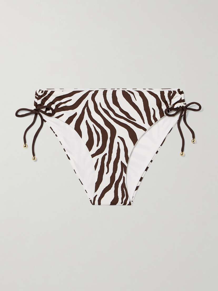 Max Mara — Beachwear Sibilla embellished zebra-print bikini briefs