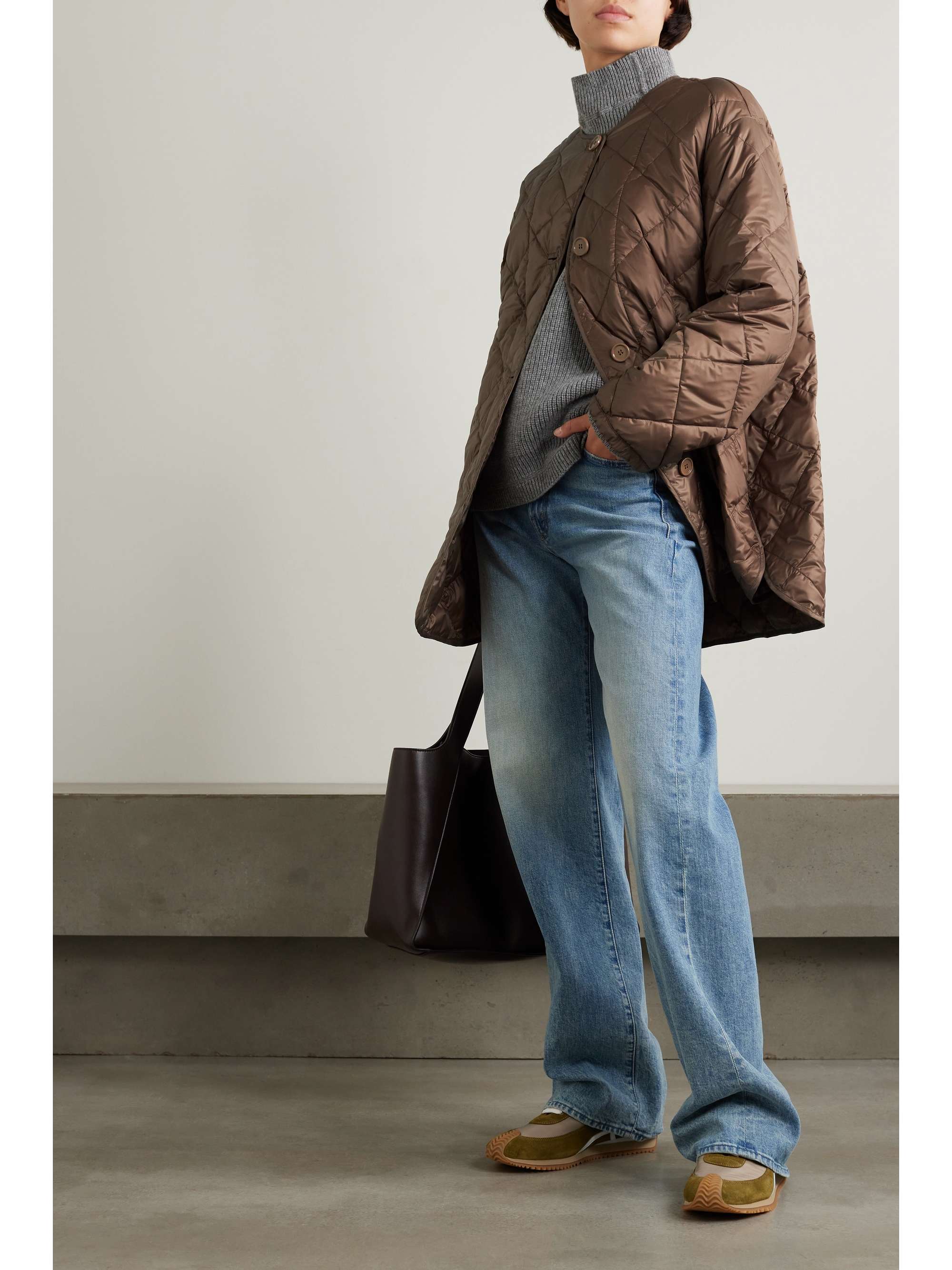 Brown The Cube quilted shell down jacket | MAX MARA | NET-A