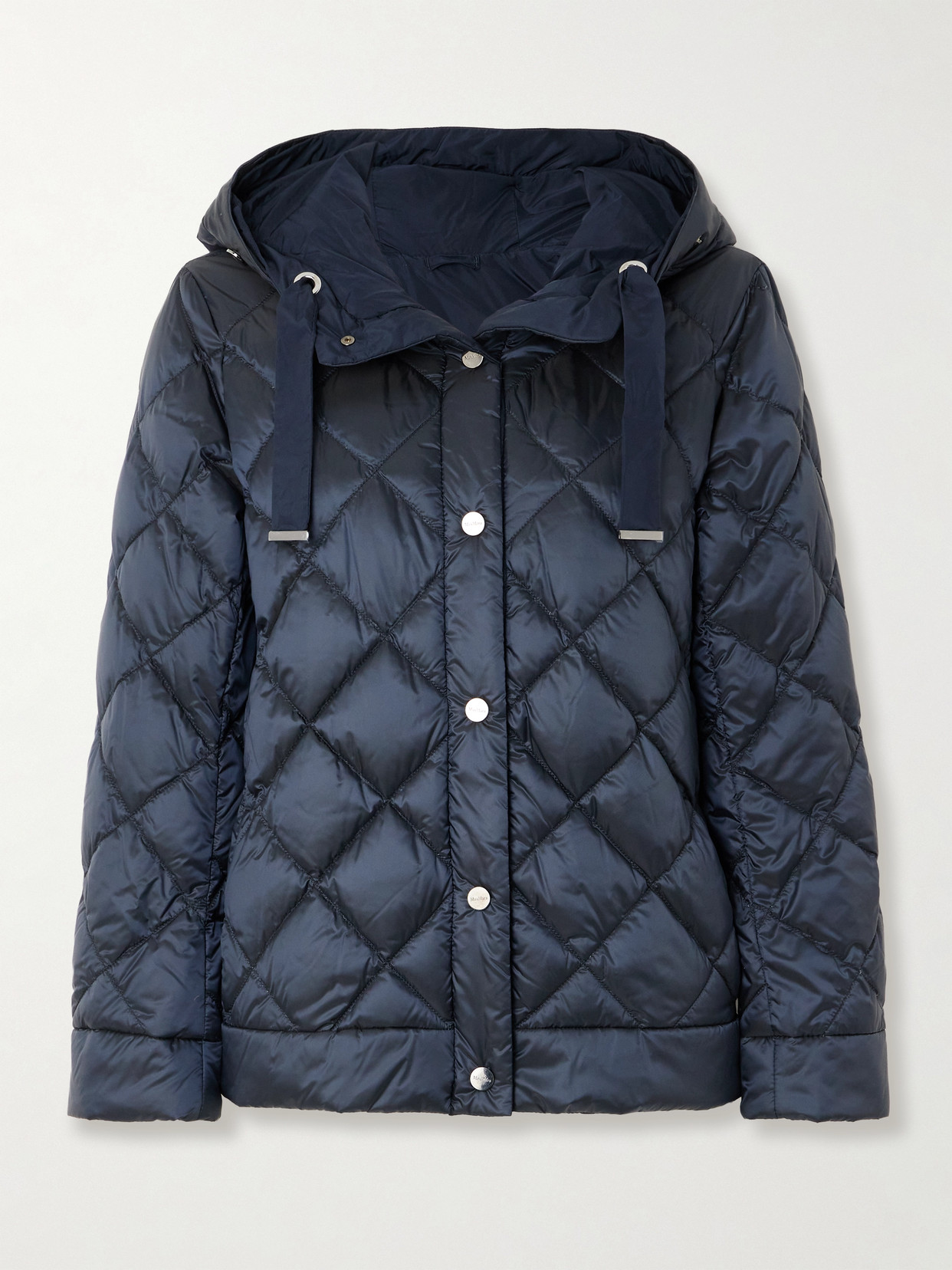 Max Mara The Cube 1st Exit Hooded Quilted Shell Down Jacket In Blue