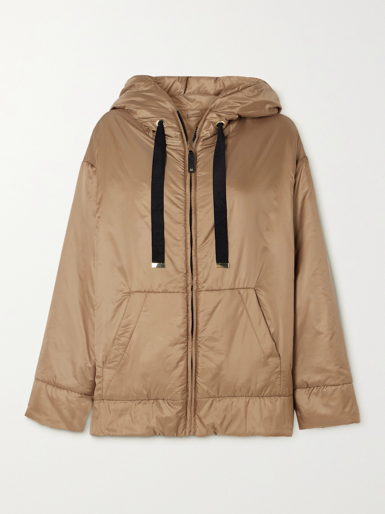 Max Mara The Cube Dali Hooded Padded Shell Jacket In Brown