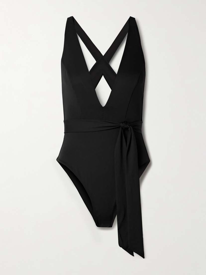 Max Mara Beachwear Cristel Belted Open-back Swimsuit - x small