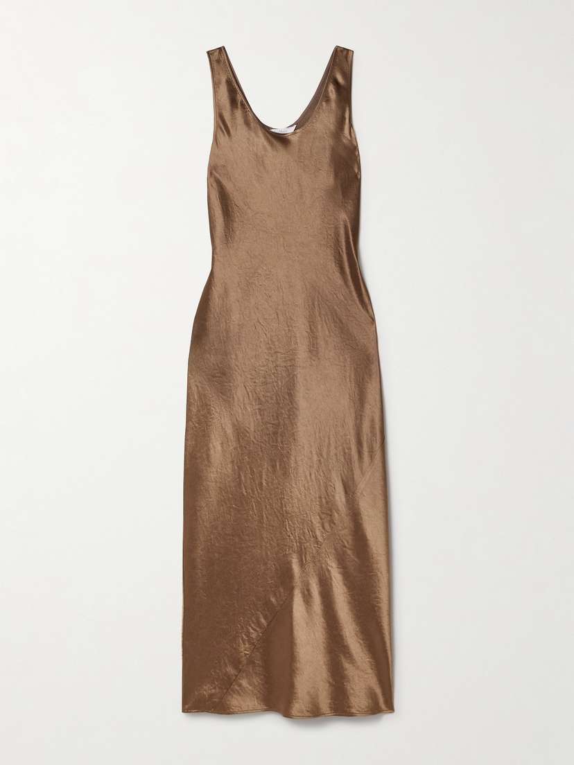 Max Mara Leisure Talete Crinkled-satin Midi Dress