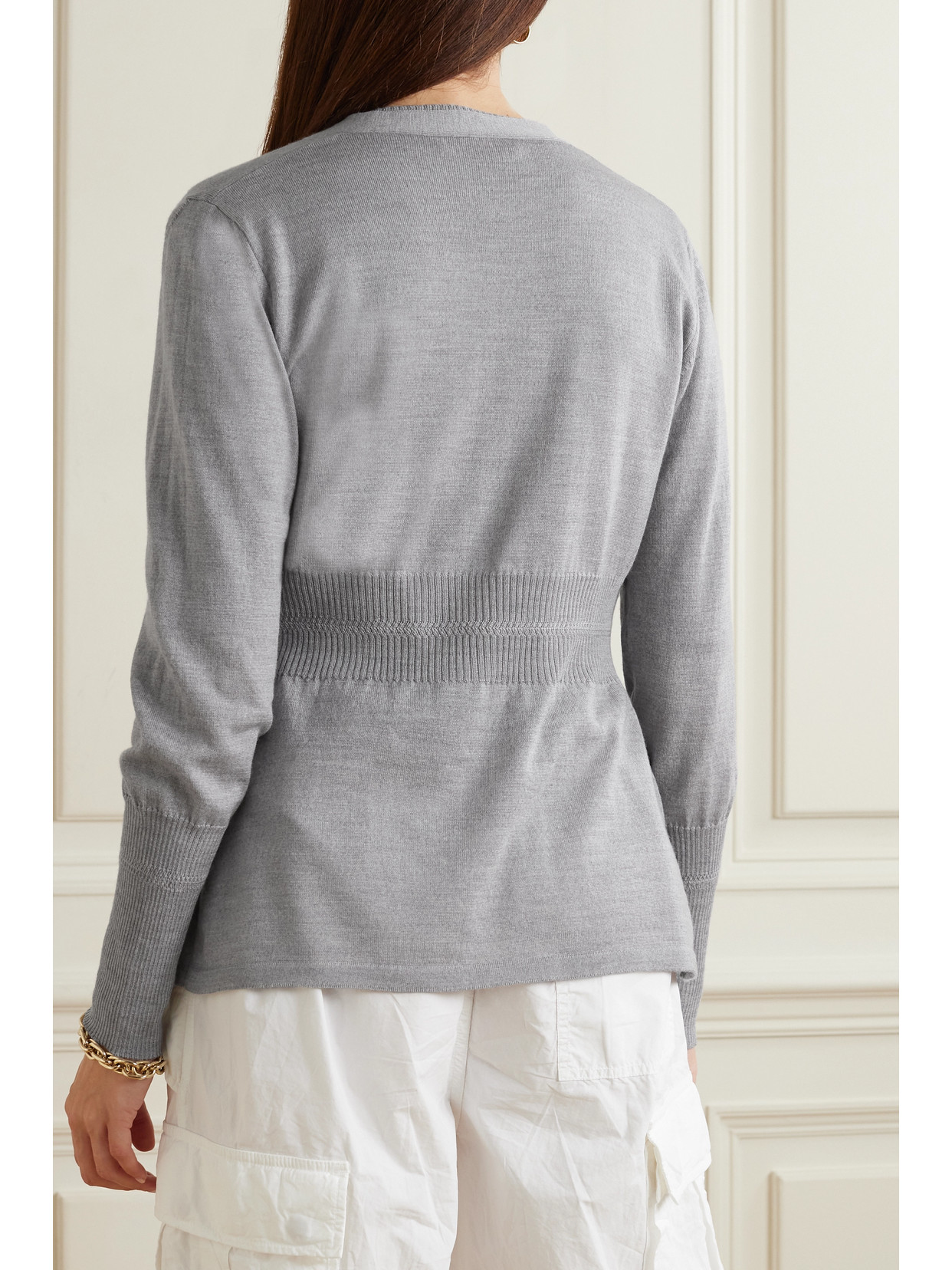 Max Mara Leisure Olindo Wool Top And Cardigan Set In Gray