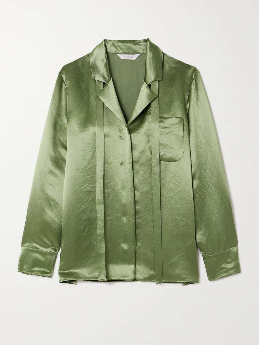 Max Mara Leisure Vignola Crinkled-satin Shirt