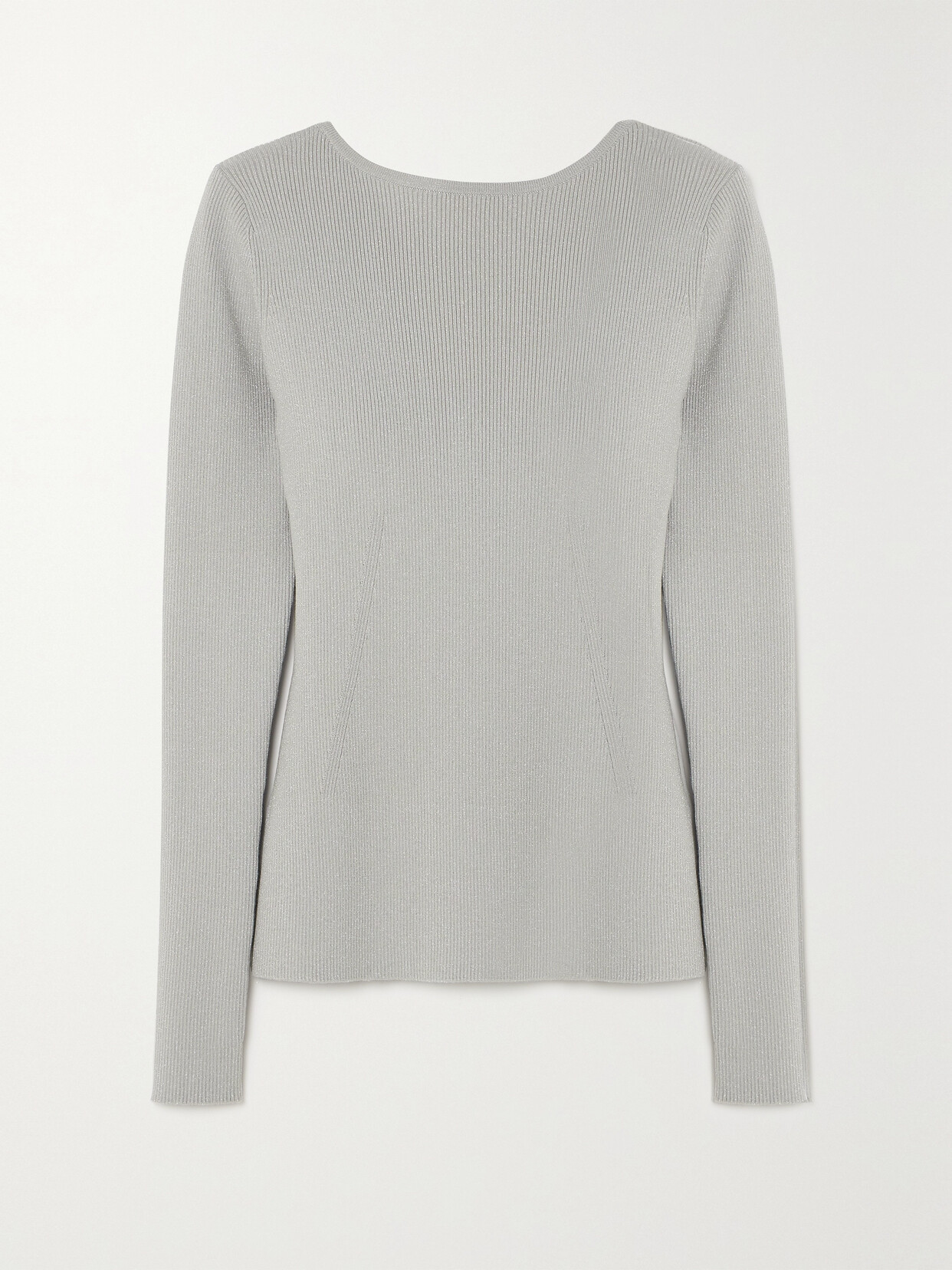 Max Mara Leisure Favella Metallic Ribbed-knit Sweater - Silver