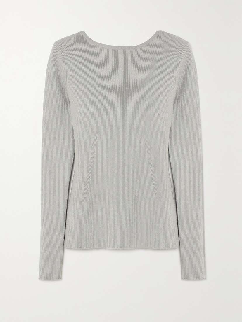 Max Mara Leisure Favella Metallic Ribbed-knit Sweater