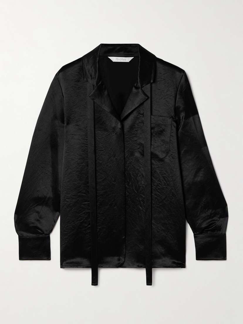Max Mara Leisure Vignola Crinkled-satin Shirt