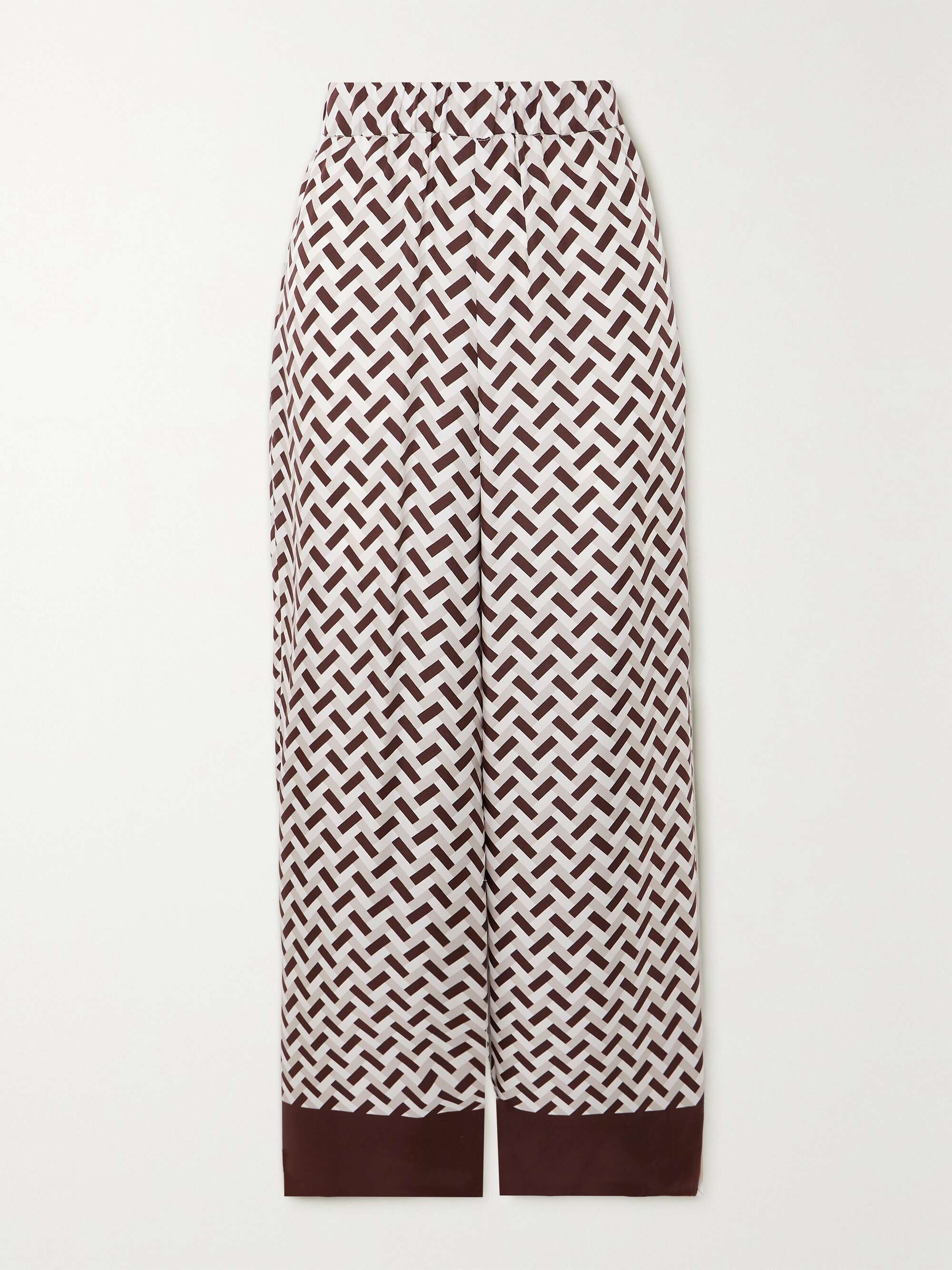 MAX MARA Leisure Sesamo printed silk-satin wide-leg pants