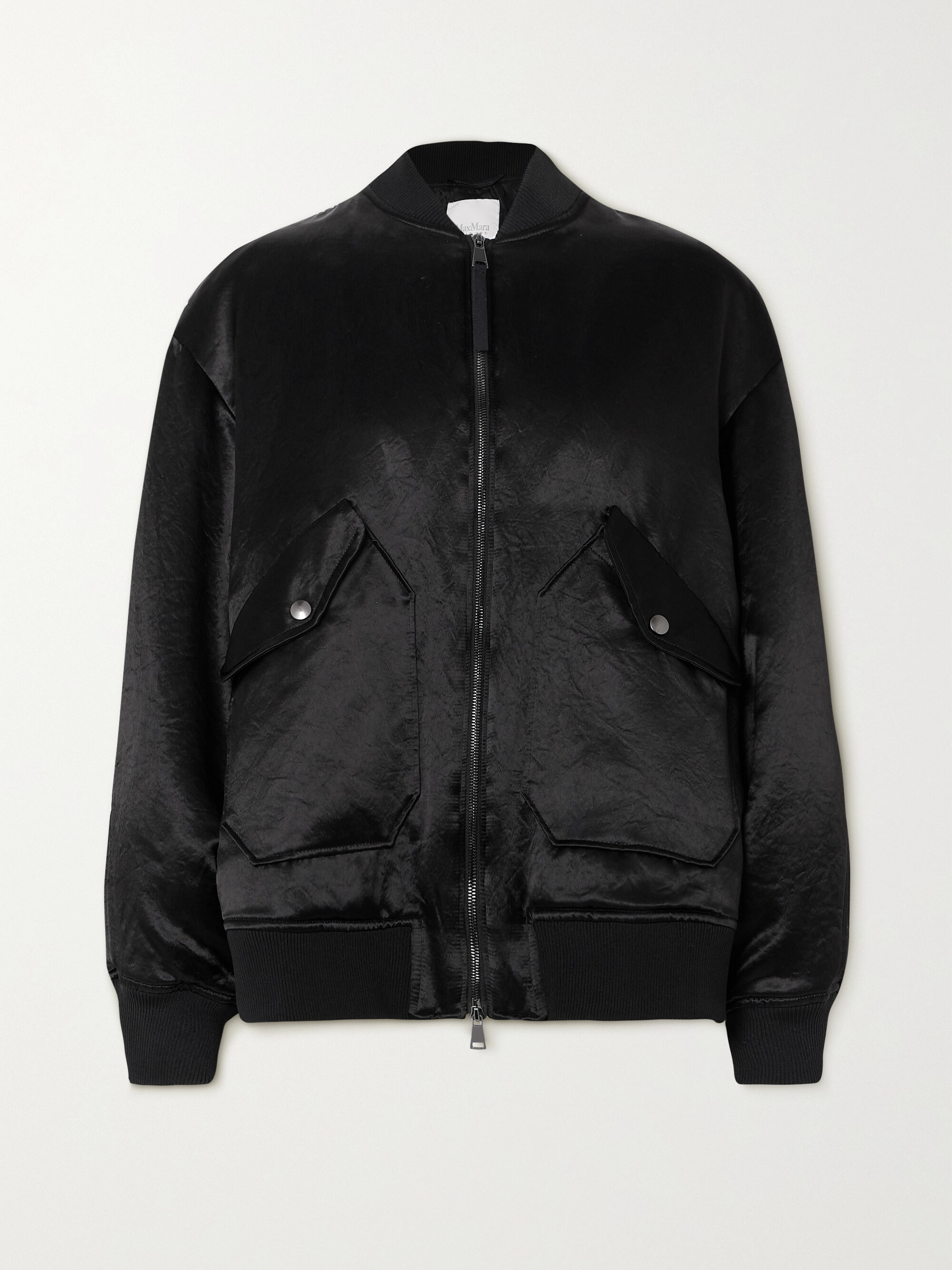 まりー Max Mara - Leisure Imelde oversized crinkled-satin bomber jacket
