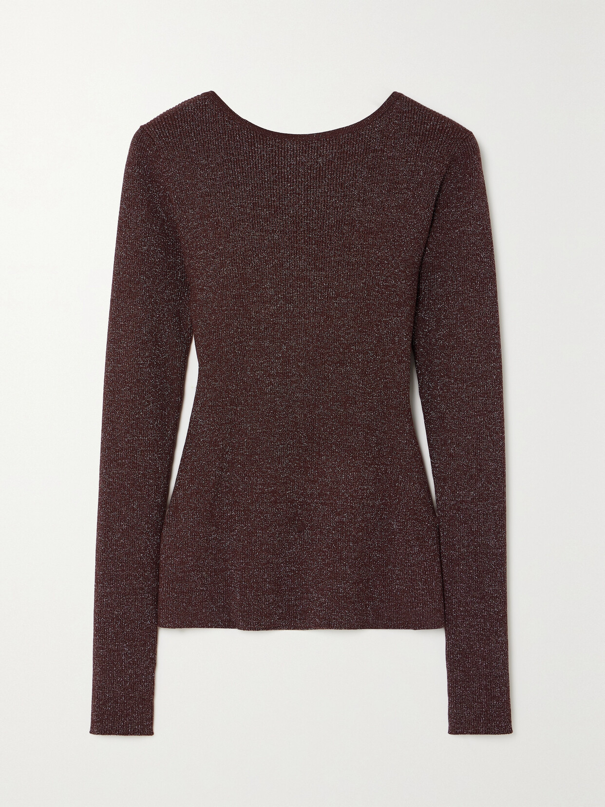 Max Mara Leisure Favella Metallic Ribbed-knit Sweater In Red