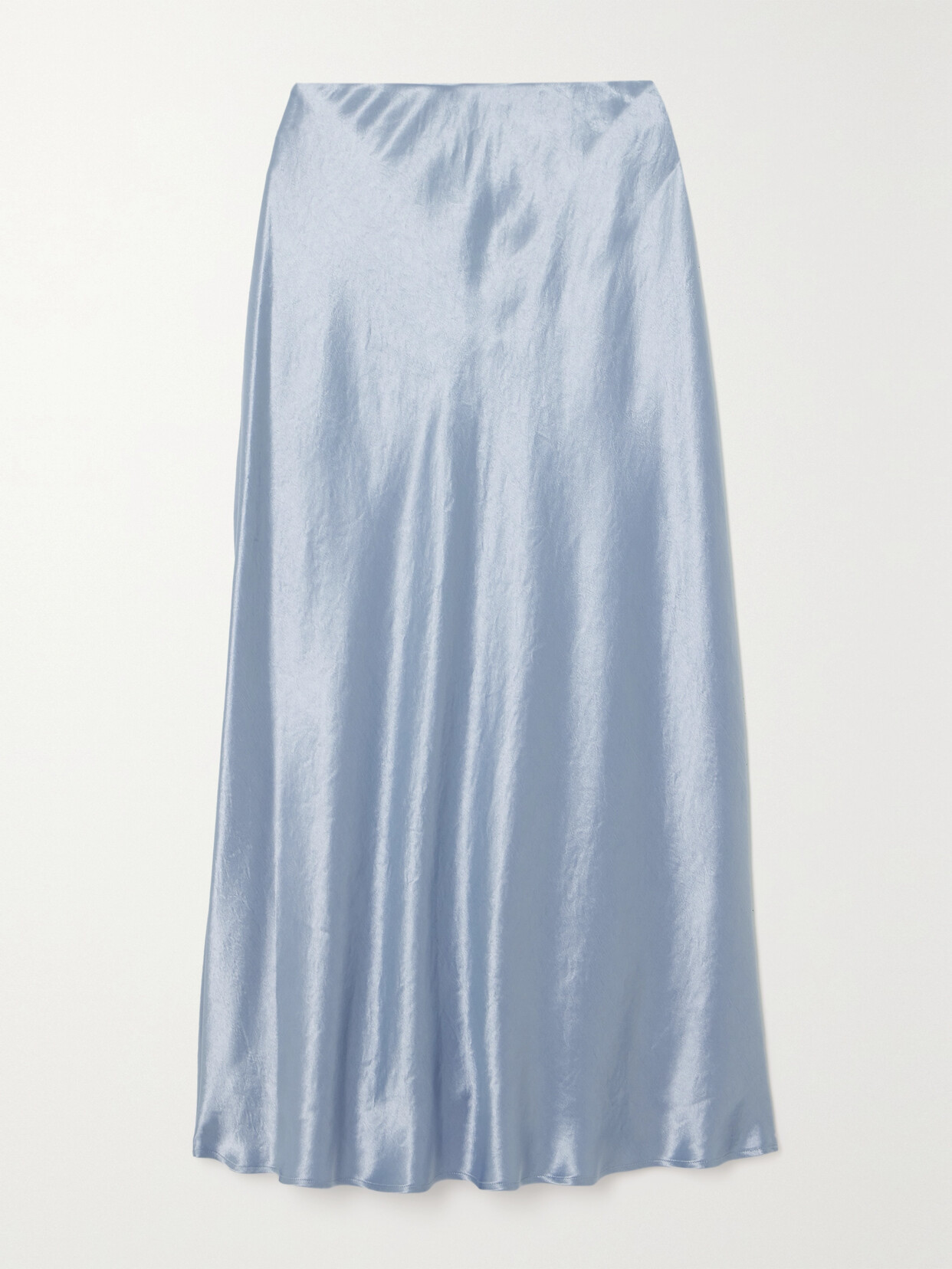 Max Mara Leisure Alessio Crinkled-satin Midi Skirt In Blue