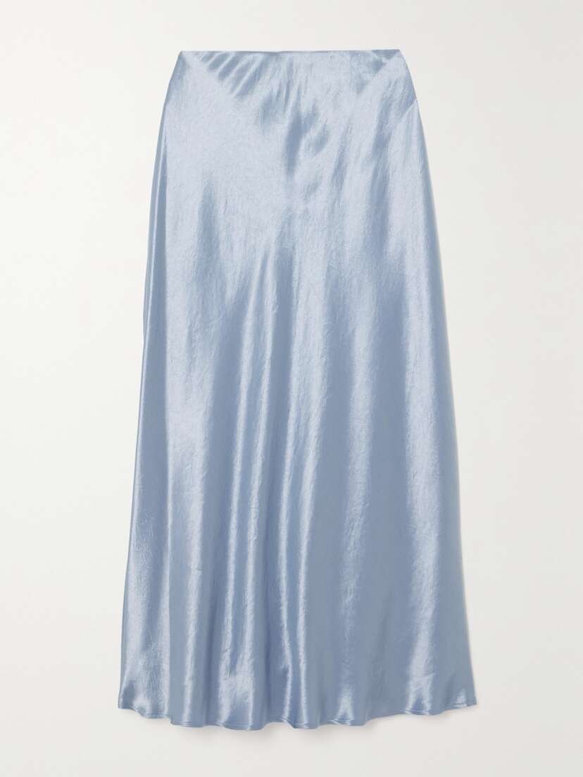 Max Mara Leisure Alessio Crinkled-satin Midi Skirt - UK 18