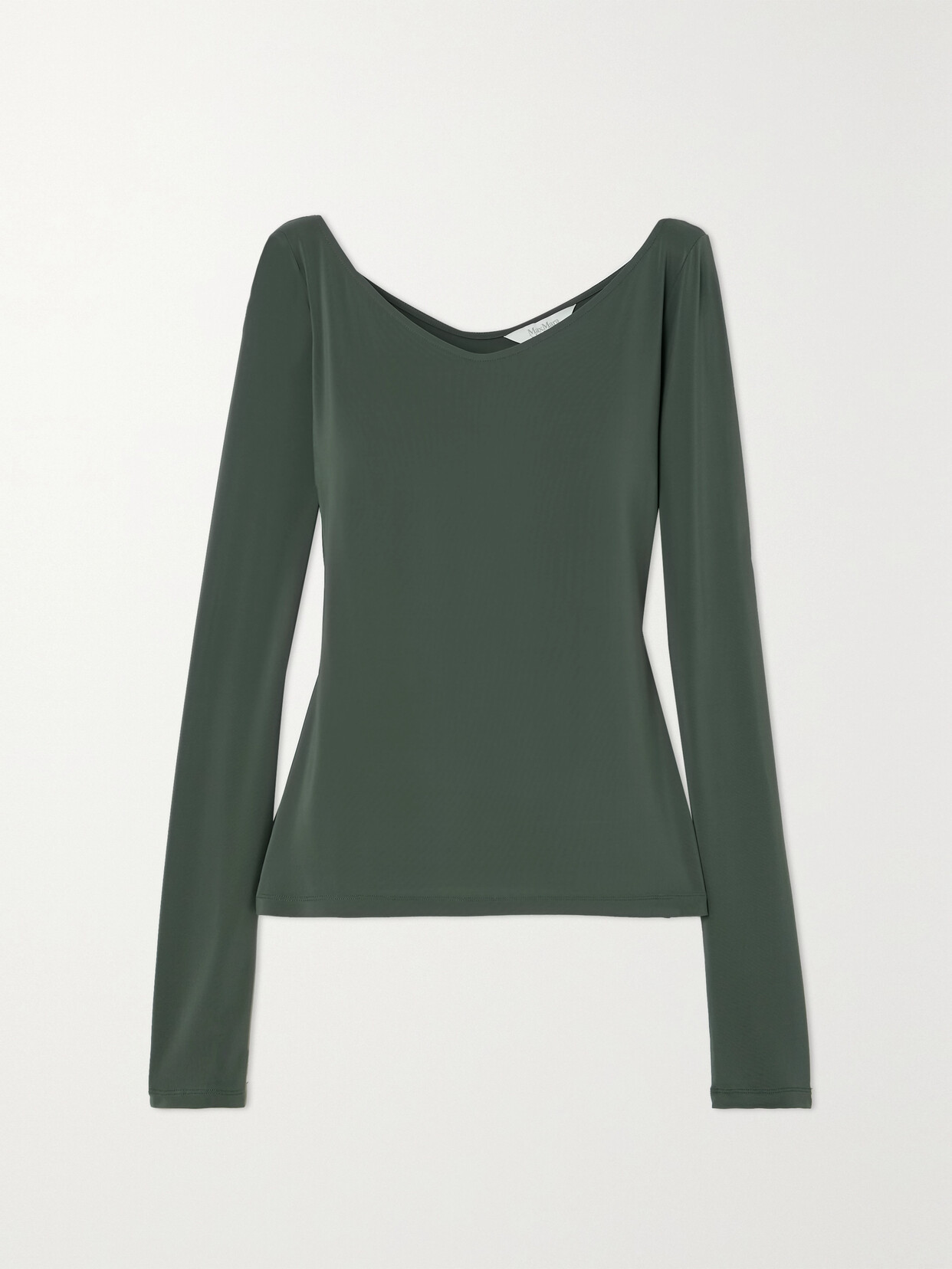 Shop Max Mara Leisure Ragazza Stretch-jersey Top In Green