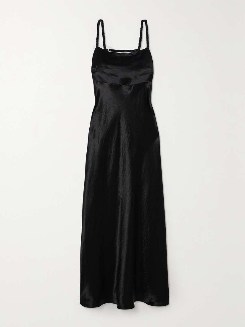 Max Mara Leisure Baden Crinkled-satin Maxi Dress