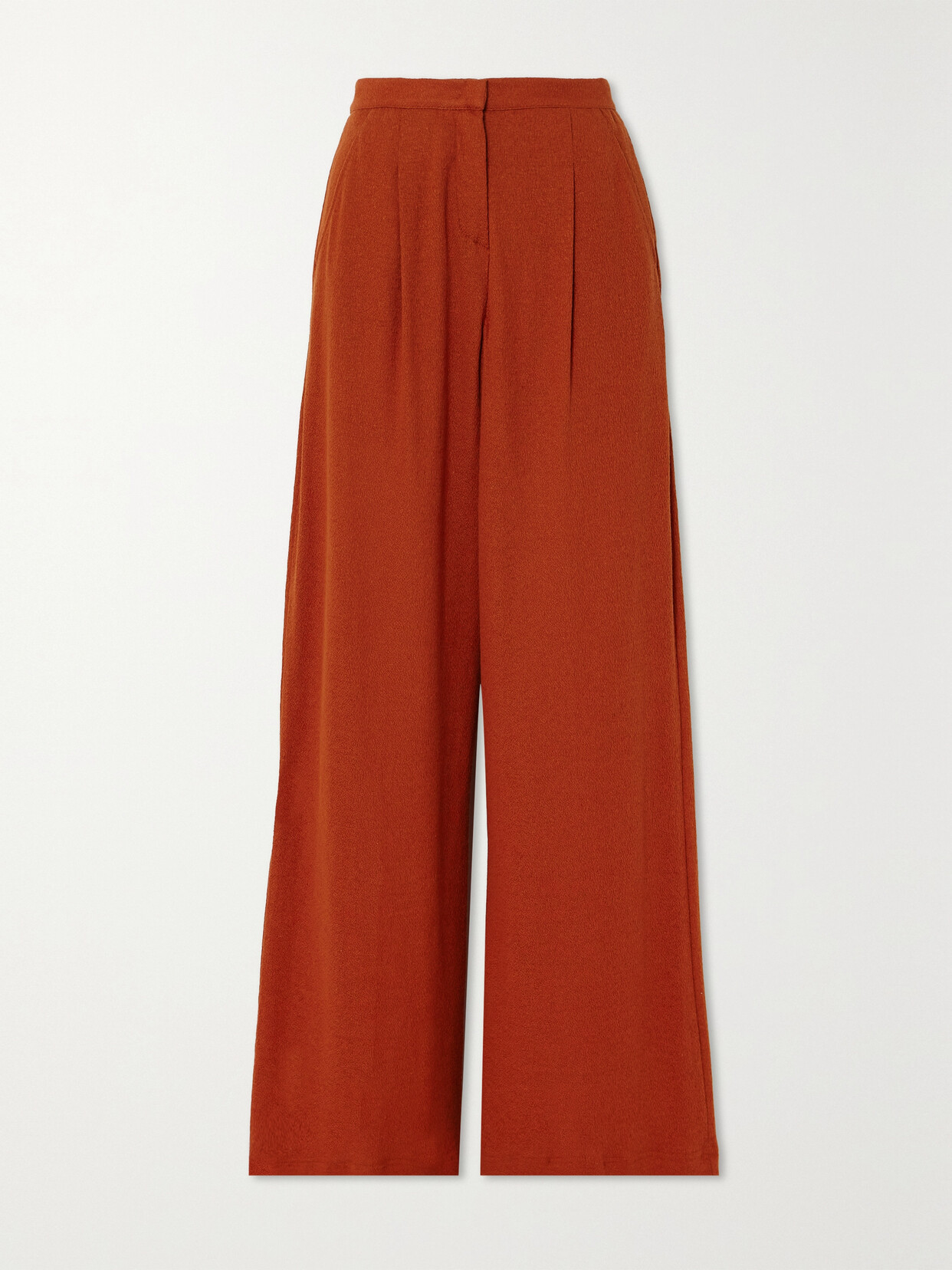 Max Mara Leisure Brina Linen-blend Gauze Wide-leg Pants In Red