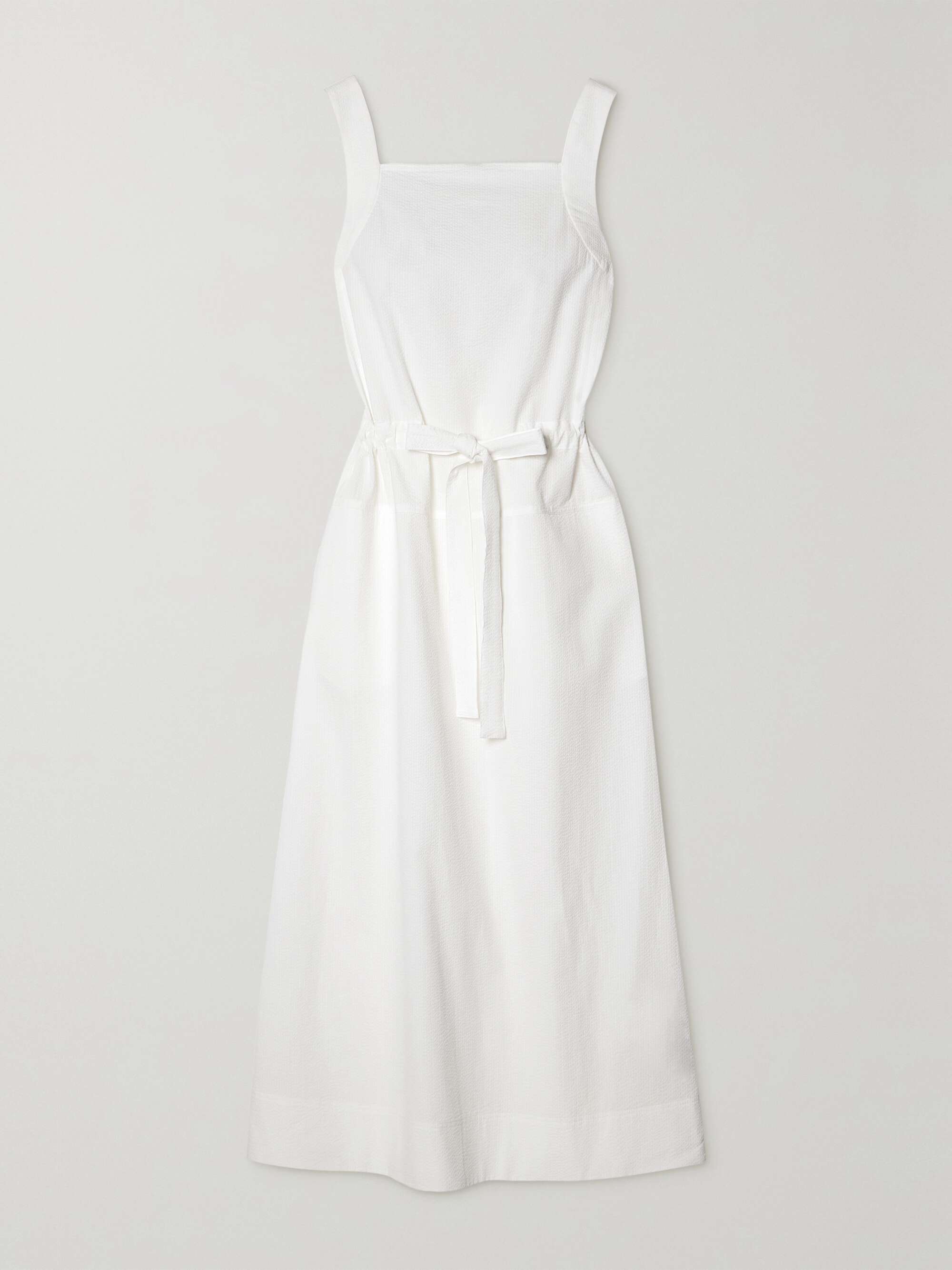 MAX MARA Leisure Panfilo belted cotton-seersucker midi dress