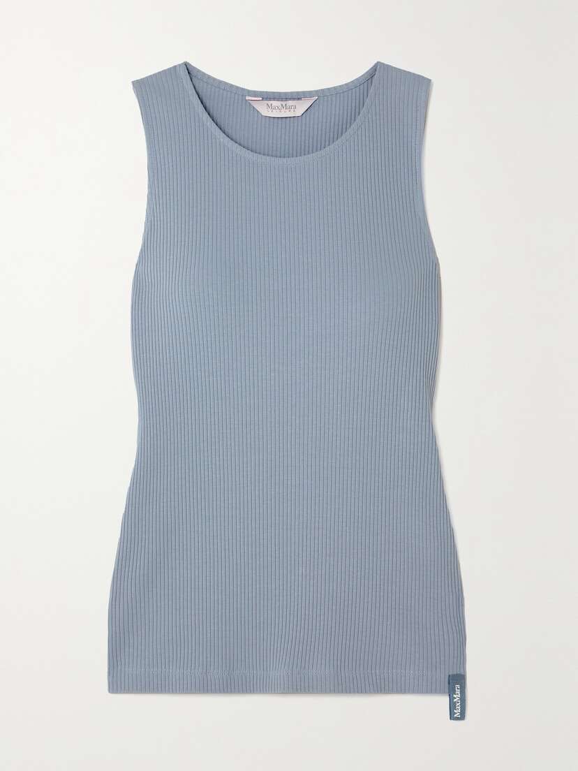 Max Mara Leisure Brusson Ribbed Stretch-cotton Jersey Tank - x large