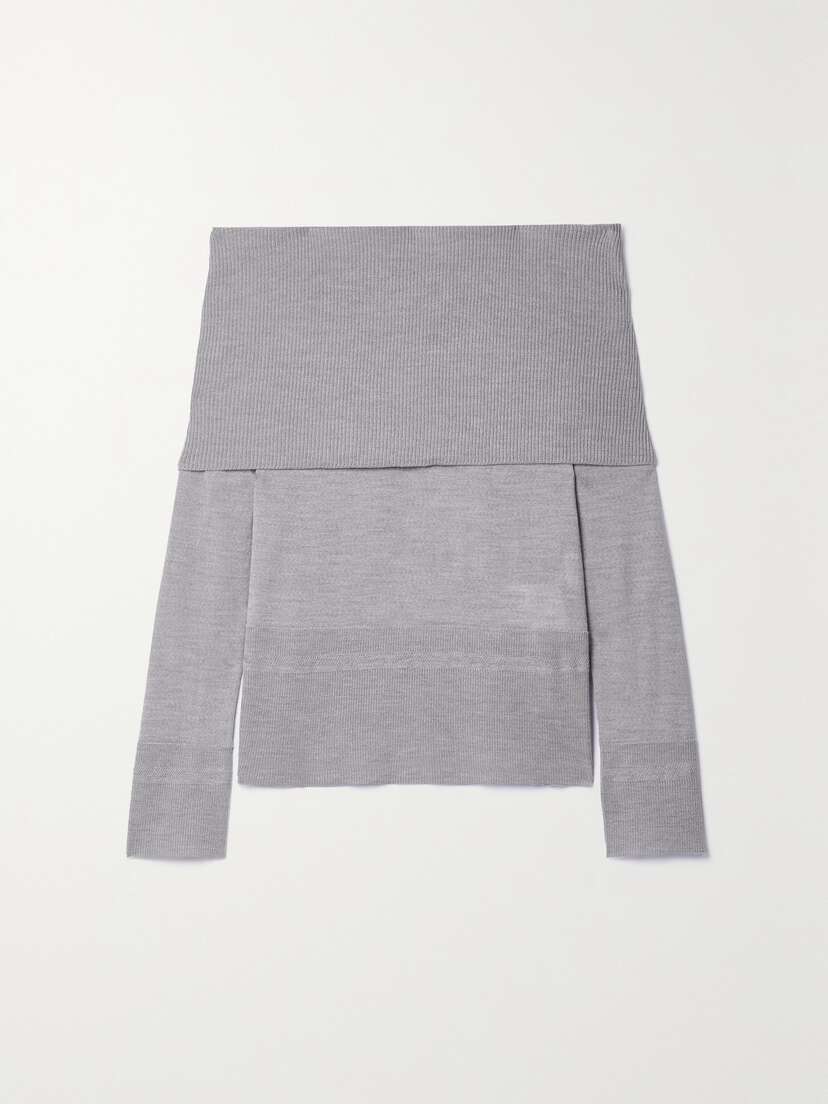 Max Mara Leisure Tiglio Off-the-shoulder Wool Sweater