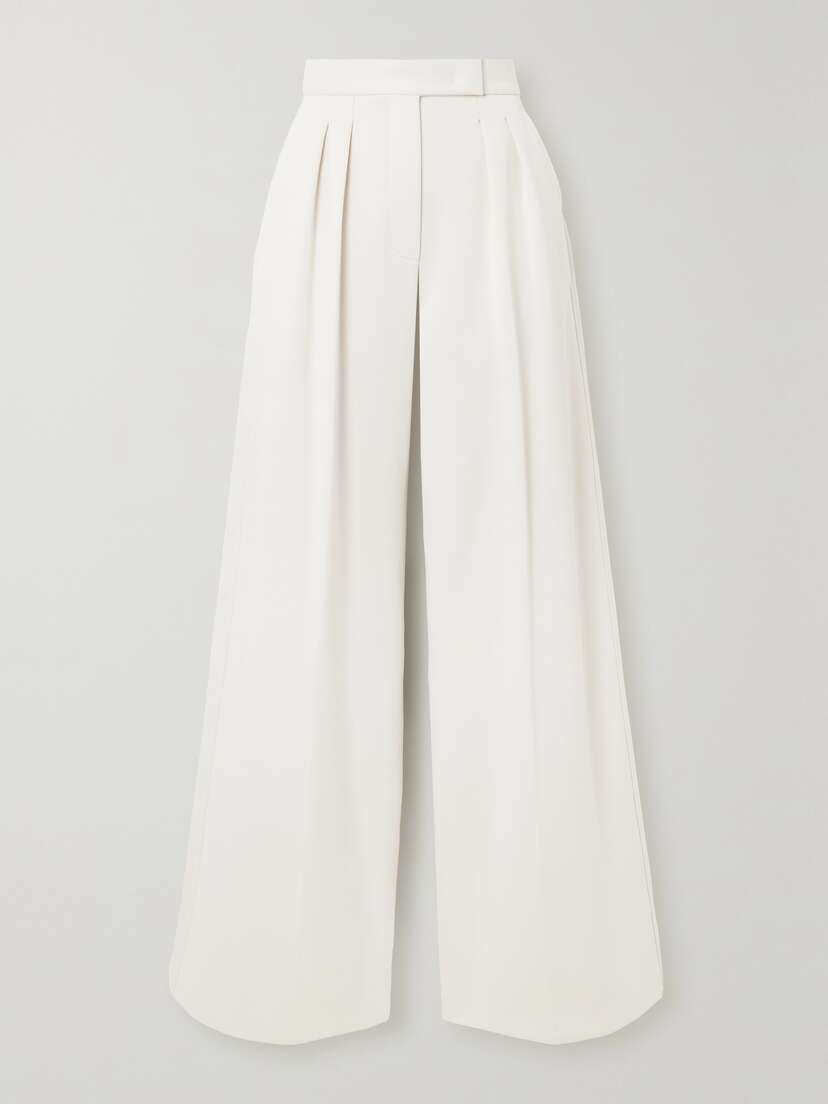 Max Mara — Zinnia pleated jersey wide-leg pants